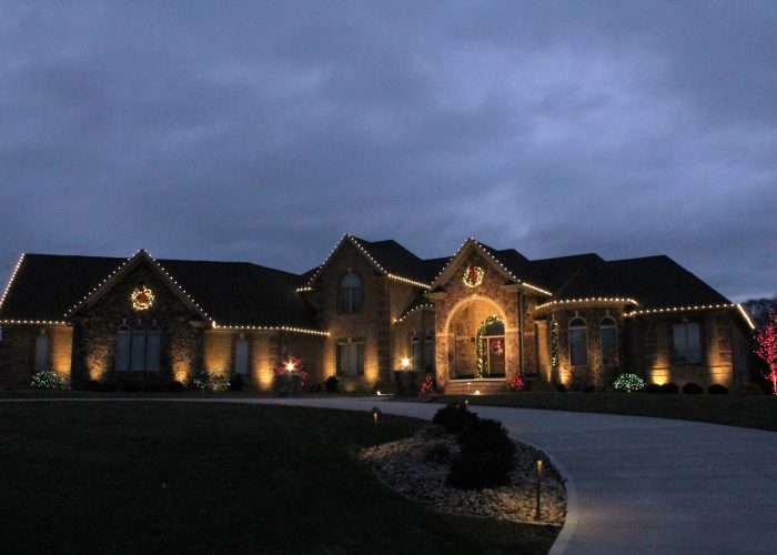 House with christmas lighting and decorations